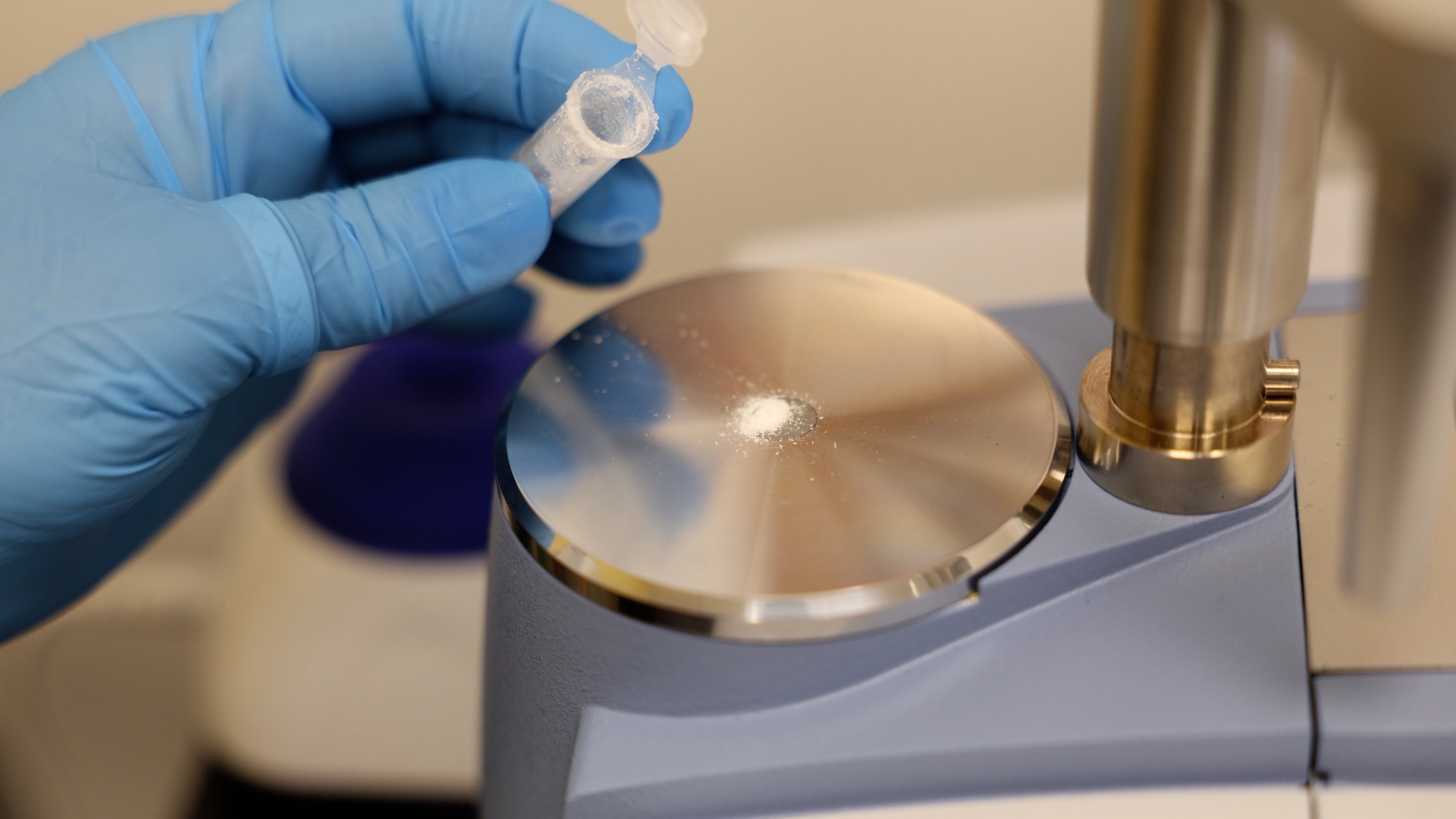 A drug sample being tested at a pharmacy.