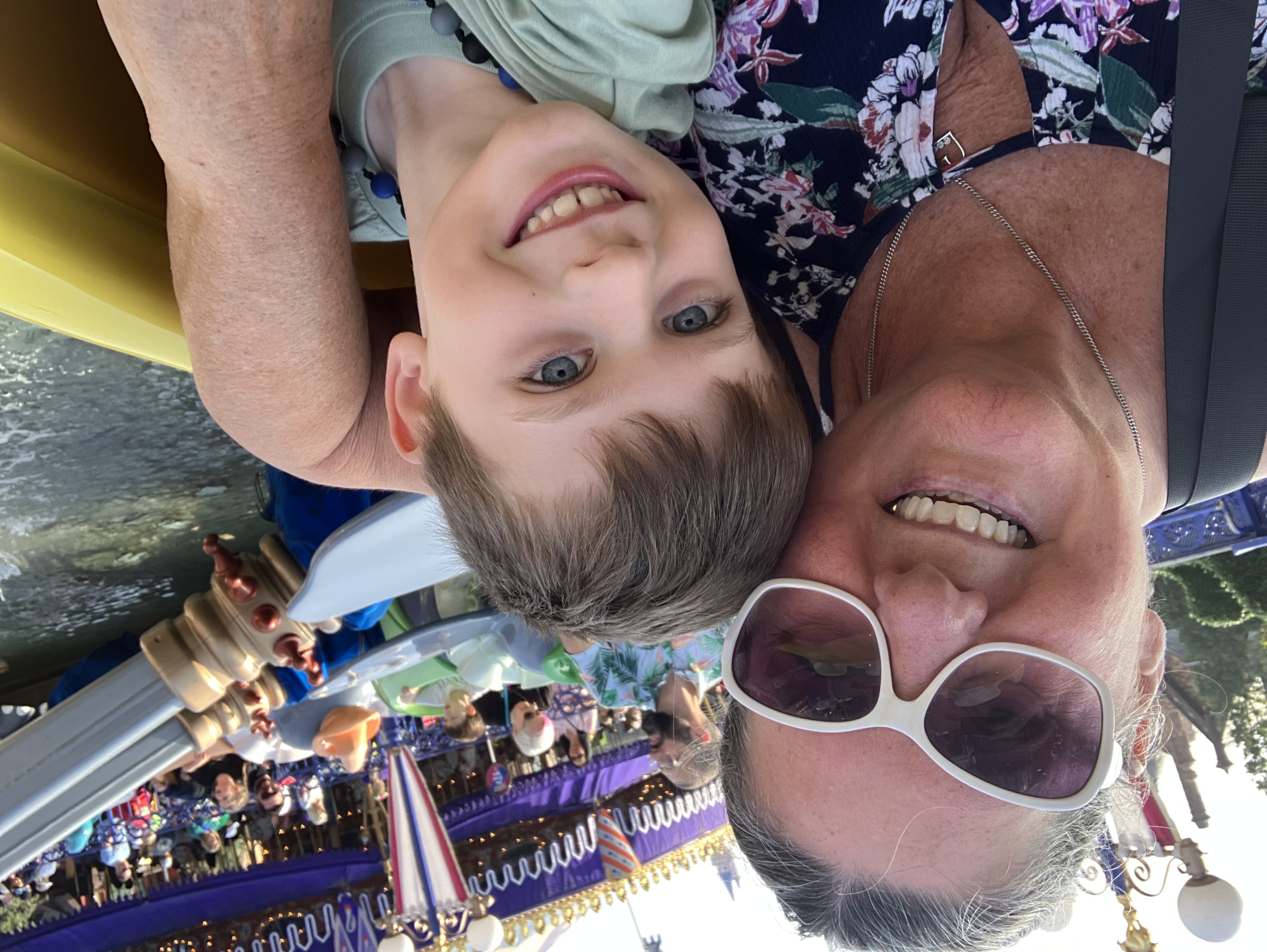 Woman and a child on ride at Disneyland 