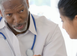 A doctor has a conversation with a patient.